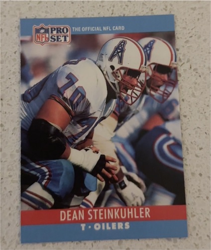 1990 Pro Set #124 Dean Steinkuhler Houston Oilers — front