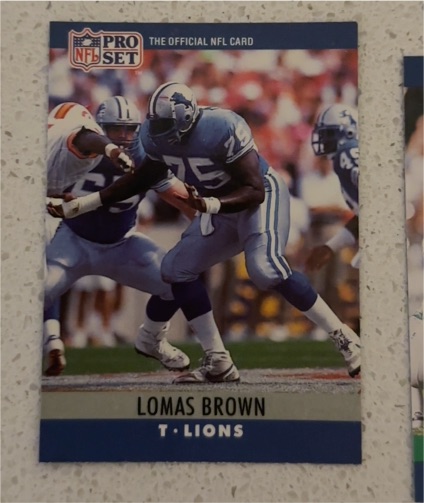1990 Pro Set #98 Lomas Brown Detroit Lions — front