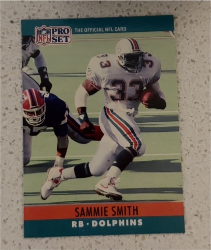1990 Pro Set #183 Sammie Smith Miami Dolphins — front