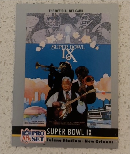 1990 Pro Set Super Bowl IX #9 Steelers vs Vikings — front