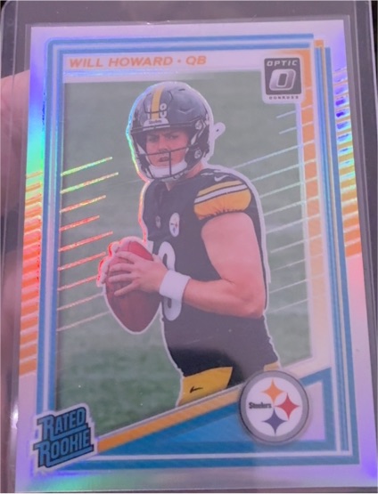 2025 Panini Donruss Optic #233 Will Howard Rated Rookie Silver Holo Prizm — front