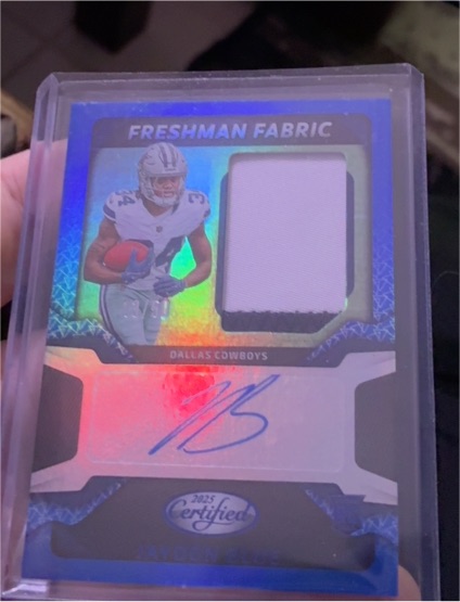 2025 Panini Certified Freshman Fabric #FBC-JBE Jaydon Blue — front