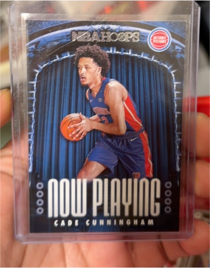 2021-22 Panini NBA Hoops Now Playing #1 Cade Cunningham — front