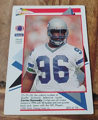 1991 Pacific Flash Cards #53 Cortez Kennedy — front