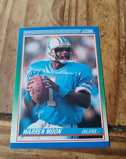 1990 Score #105 Warren Moon Houston Oilers — front