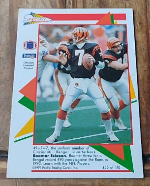 1991 Pacific Flash Cards #35 Boomer Esiason — front