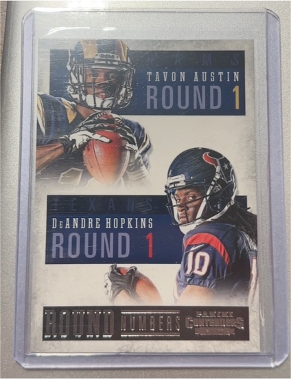 2013 Panini Contenders Round Numbers #3 DeAndre Hopkins / Tavon Austin — front