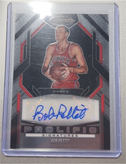 2024-25 Panini Prizm Black #PS-BOB Bob Pettit Prolific Signatures Auto — front