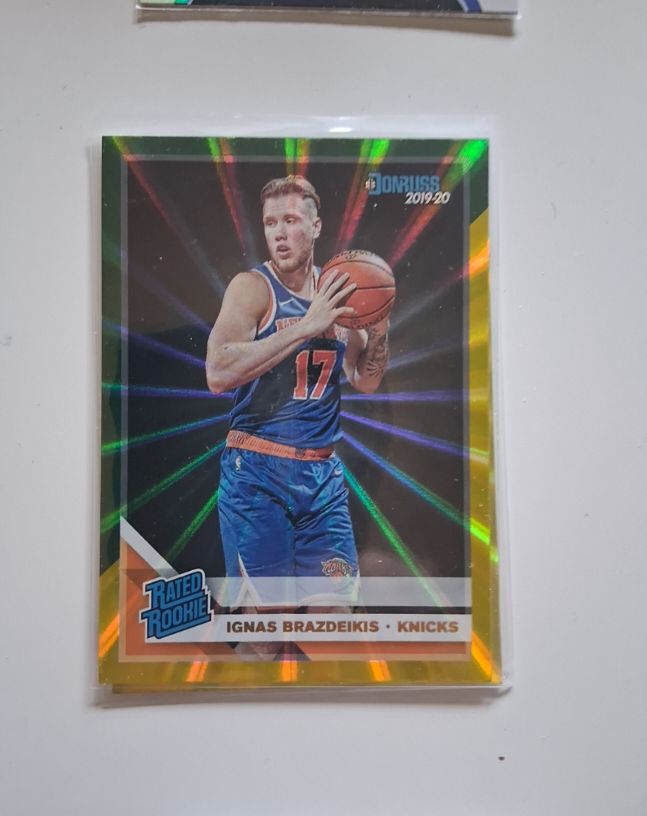 2019-20 Donruss #241 Ignas Brazdeikis Rated Rookie Orange Laser — front