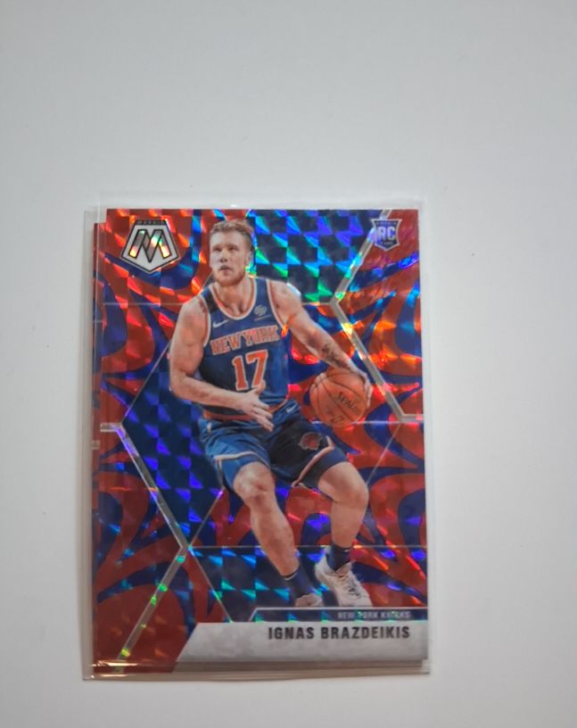 2019-20 Panini Mosaic #242 Ignas Brazdeikis Orange Reactive Rookie — front