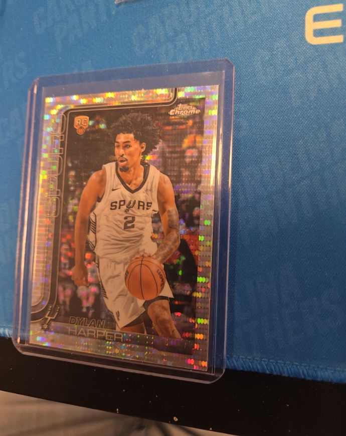 2025-26 Topps Chrome #252 Dylan Harper Pulsar Refractor Rookie Card — front