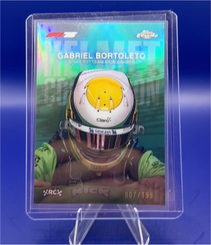 2025 Topps Chrome F1 #HC-10 Gabriel Bortoleto Helmet Collection Rookie — front