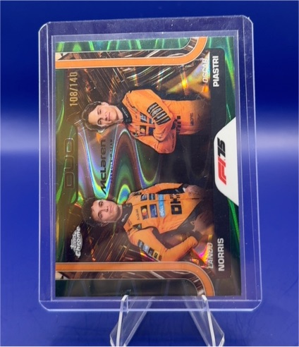 2025 Topps Chrome Formula 1 #166 Lando Norris Oscar Piastri McLaren Duo — front