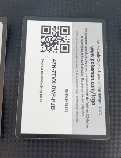 2022 Pokémon TCG Online Code Card Sword & Shield Evolving Skies — front