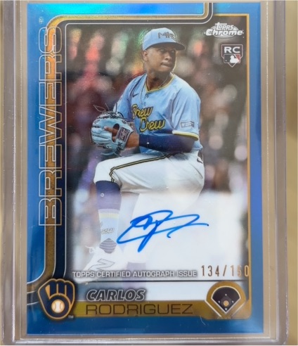 2025 Topps Chrome #RA-CR Carlos Rodriguez Rookie Autographs — front