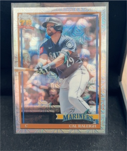 2026 Topps Series 1 #91C-80 Cal Raleigh Silver Pack Mojo Refractor Mariners — front
