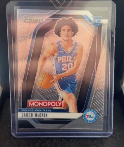 2024-25 Panini Prizm Monopoly #3 Jared McCain Rookie Card Philadelphia 76ers — front