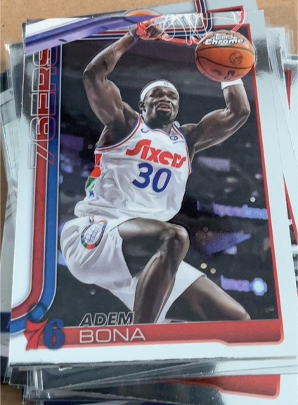 2025-26 Topps Chrome #183 Adem Bona Philadelphia 76ers — front