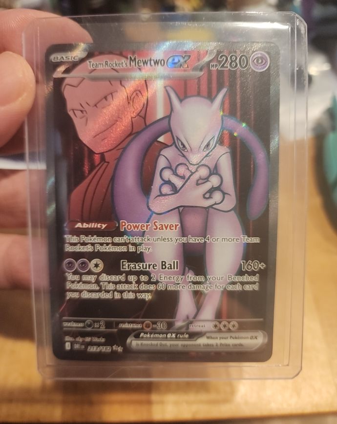 2019 Pokémon SV10: Destined Rivals #213/182 Team Rocket's Mewtwo EX — front