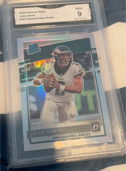 2020 Donruss Optic #164 Jalen Hurts Rated Rookie Silver Prizm — front