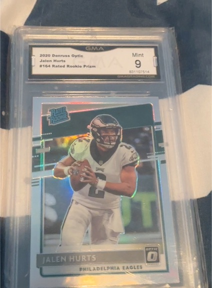 2020 Donruss Optic #164 Jalen Hurts Rated Rookie Prizm — front