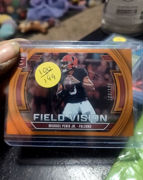 2025 Panini Donruss Elite #9 Michael Penix Jr. Field Vision Orange /199 — front