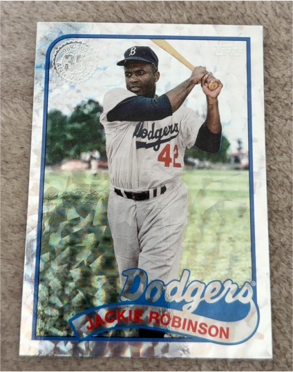 2024 Topps Series 1 #89B-54 Jackie Robinson 1989 Topps Silver Foil Dodgers — front