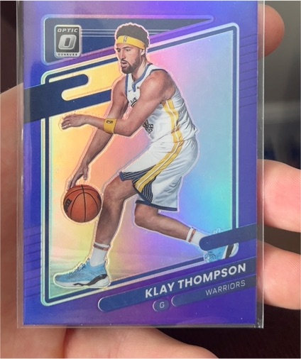 2021-22 Panini Donruss Optic #124 Klay Thompson Purple Prizm — front