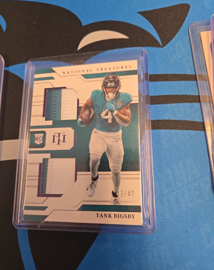 2023 Panini National Treasures Rookie Dual Materials #RDM-TBY Tank Bigsby — front