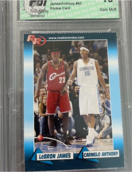 2004 Rookie Review #92 LeBron James & Carmelo Anthony — front