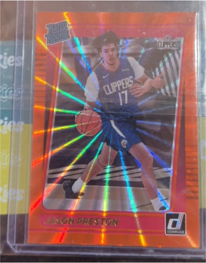 2021-22 Donruss #210 Jason Preston Orange Laser Rated Rookie — front