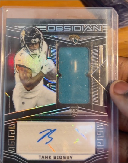 2023 Panini Obsidian #220 Tank Bigsby Rookie Patch Auto Jersey — front