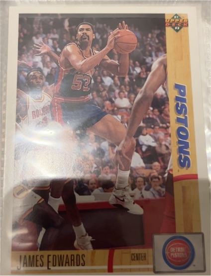 1991-92 Upper Deck #338 James Edwards Detroit Pistons — front