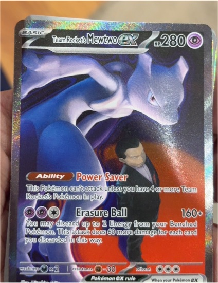2023 Pokémon TCG Team Rocket's Mewtwo EX #281 — front