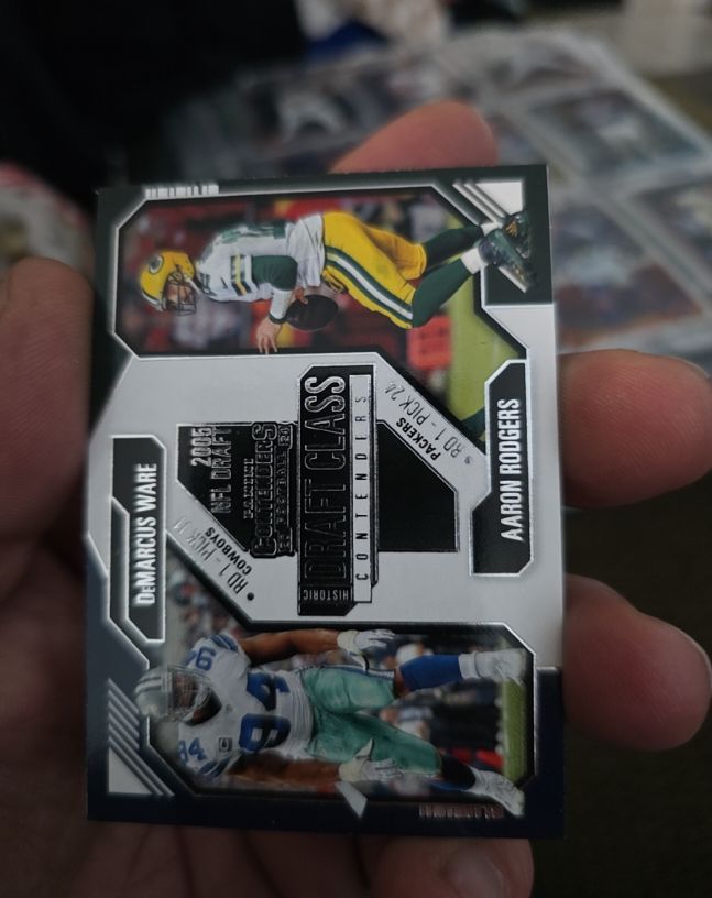 2024 Panini Contenders #22 Aaron Rodgers / DeMarcus Ware Historic Draft Class Contenders — front