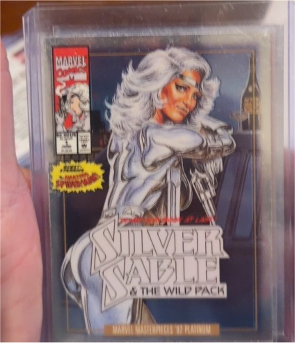 2024 Marvel Masterpieces '92 Platinum #81-V Silver Sable Variant Cover — front