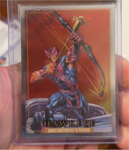 2024 SkyBox Marvel Masterpieces '92 Platinum #34 Hawkeye — front