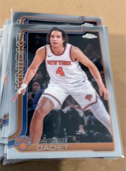 2025-26 Topps Chrome #111 Pacome Dadiet New York Knicks — front