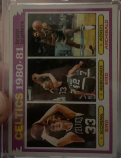 1981 Topps #45 Celtics Team Leaders Larry Bird / Archibald — front