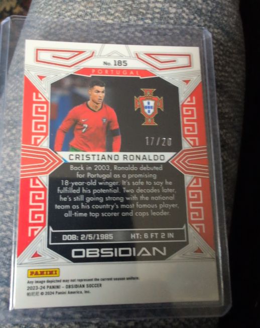 2023-24 Panini Obsidian Soccer #185 Cristiano Ronaldo — front