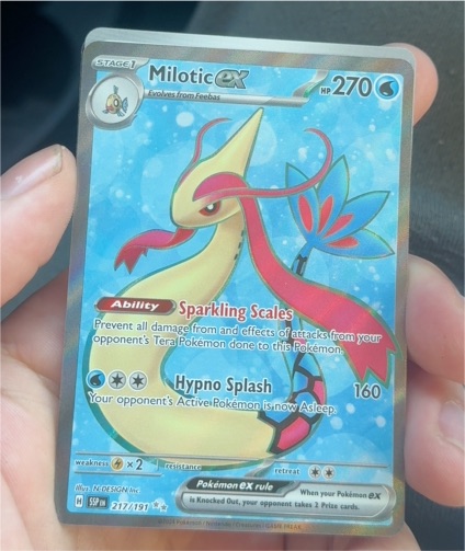 2020 Pokémon SV08: Surging Sparks #217 Milotic ex — front