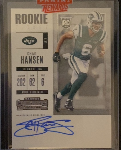 2017 Panini Contenders Rookie Ticket #275 Chad Hansen — front