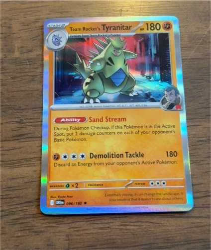 2022 Pokémon SV10: Destined Rivals #096 Team Rocket's Tyranitar — front