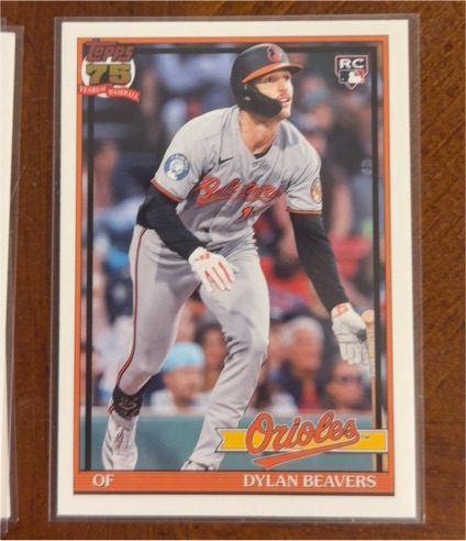 2026 Topps Series 1 #T91-24 Dylan Beavers 1991 Topps Baseball 75th Anniversary Insert — front