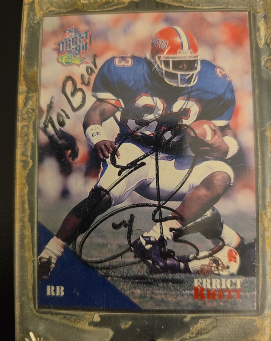 1994 Pacific NFL Draft #4 Errict Rhett — front