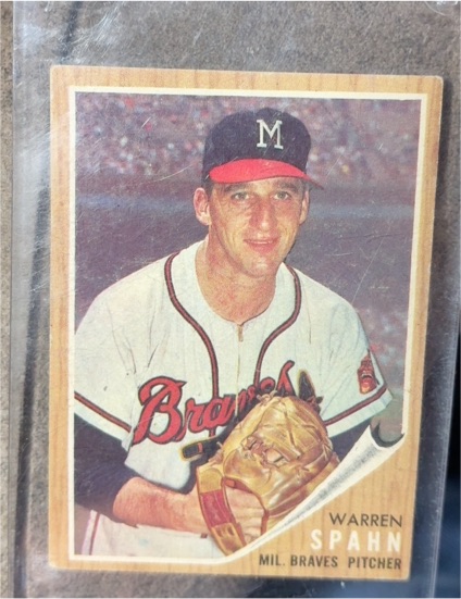1962 Topps #100 Warren Spahn — front