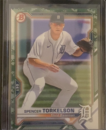 2021 Bowman Prospects Camo Border #BP-96 Spencer Torkelson — front