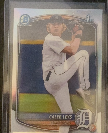 2025 Bowman Draft #BDC-195 Caleb Leys Chrome Refractor — front