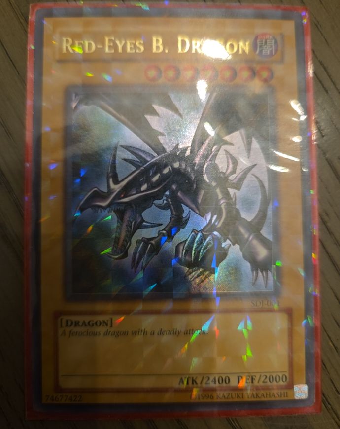 1996 Yu-Gi-Oh! SDJ-001 Red-Eyes B. Dragon — front