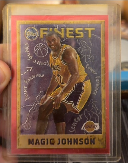1995-96 Topps Finest #252 Magic Johnson — front
